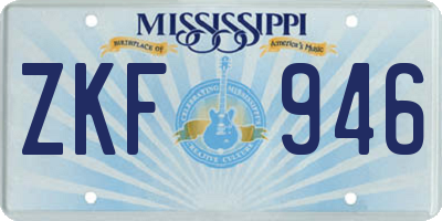 MS license plate ZKF946