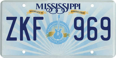 MS license plate ZKF969