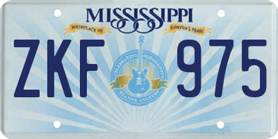 MS license plate ZKF975
