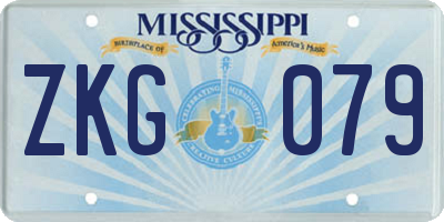 MS license plate ZKG079