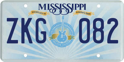 MS license plate ZKG082