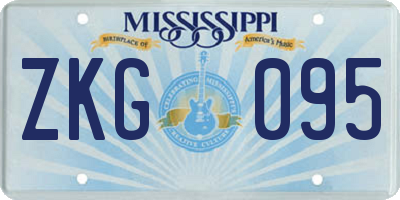 MS license plate ZKG095