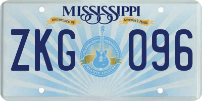 MS license plate ZKG096