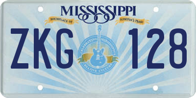 MS license plate ZKG128