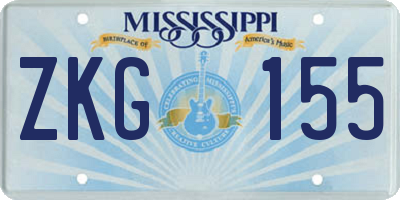 MS license plate ZKG155