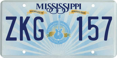 MS license plate ZKG157