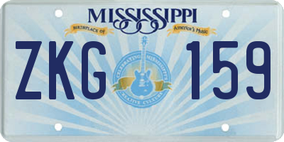 MS license plate ZKG159