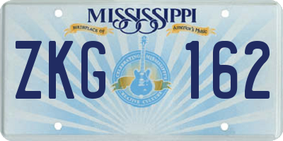 MS license plate ZKG162
