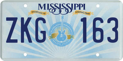 MS license plate ZKG163