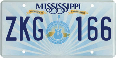 MS license plate ZKG166
