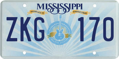 MS license plate ZKG170