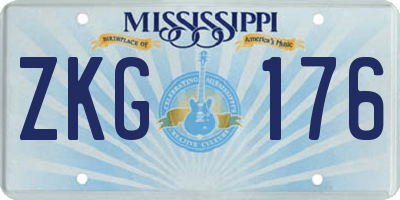 MS license plate ZKG176