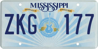 MS license plate ZKG177