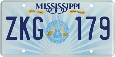 MS license plate ZKG179