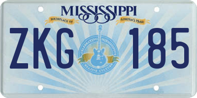 MS license plate ZKG185