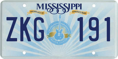 MS license plate ZKG191