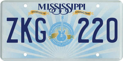 MS license plate ZKG220