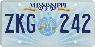 MS license plate ZKG242