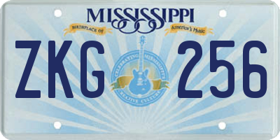 MS license plate ZKG256