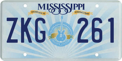 MS license plate ZKG261