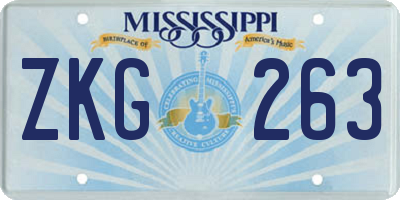 MS license plate ZKG263