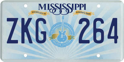 MS license plate ZKG264