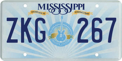 MS license plate ZKG267