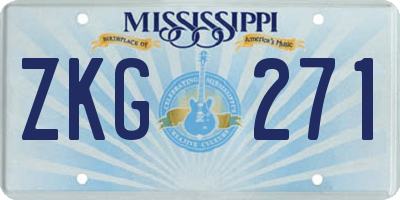 MS license plate ZKG271