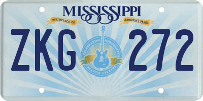MS license plate ZKG272