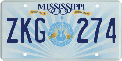 MS license plate ZKG274