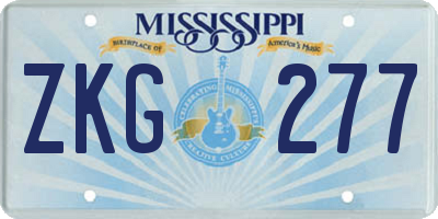 MS license plate ZKG277