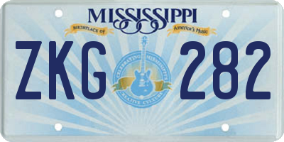 MS license plate ZKG282