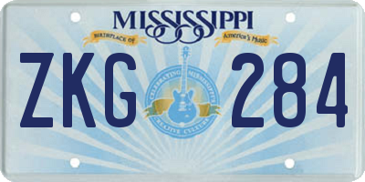MS license plate ZKG284