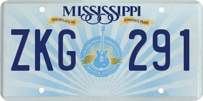 MS license plate ZKG291
