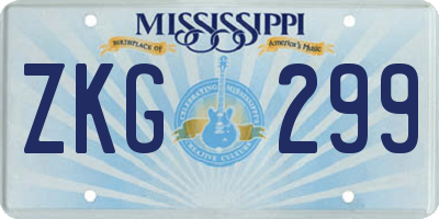 MS license plate ZKG299
