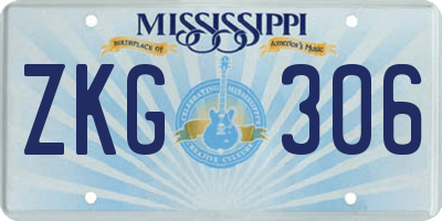 MS license plate ZKG306