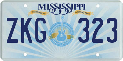 MS license plate ZKG323