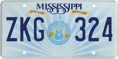 MS license plate ZKG324