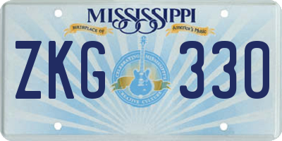 MS license plate ZKG330