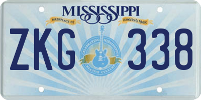 MS license plate ZKG338