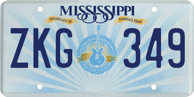 MS license plate ZKG349