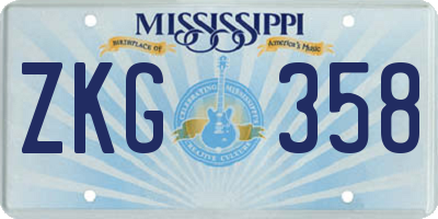 MS license plate ZKG358