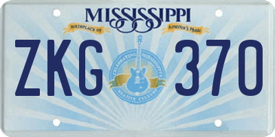 MS license plate ZKG370