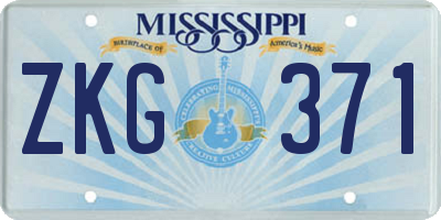 MS license plate ZKG371