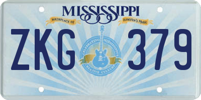 MS license plate ZKG379