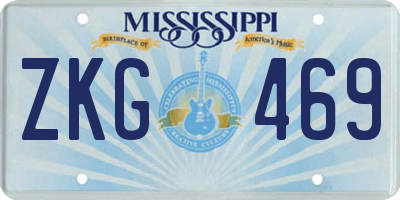 MS license plate ZKG469
