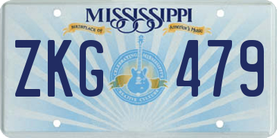 MS license plate ZKG479