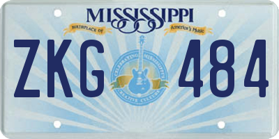 MS license plate ZKG484