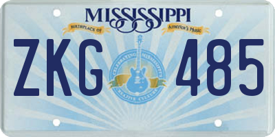 MS license plate ZKG485