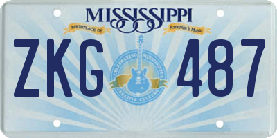MS license plate ZKG487